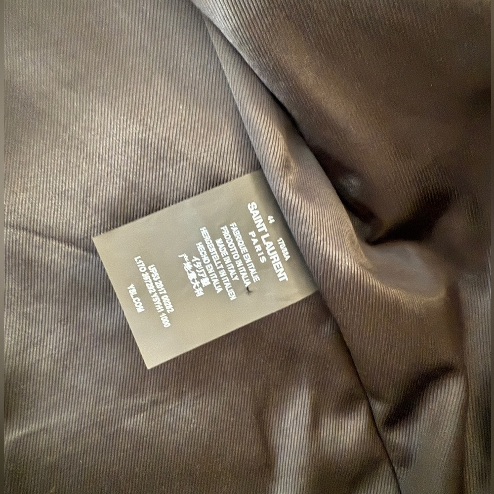 Saint Laurent Black Leather Cropped Moto Jacket - Picture 10 of 10